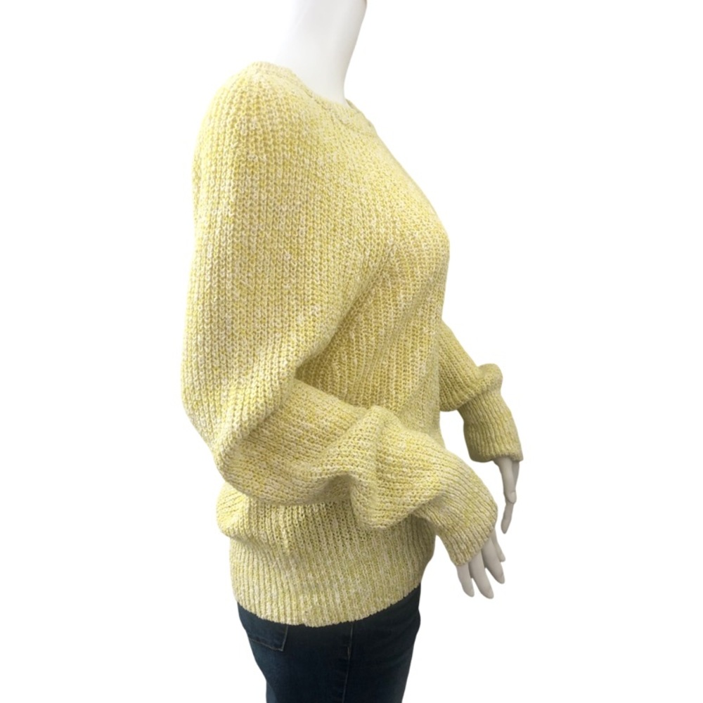 FREE PEOPLE Electric City Pullover Sweater Butter Yellow Linen Blend Knit Medium - Picture 3 of 9